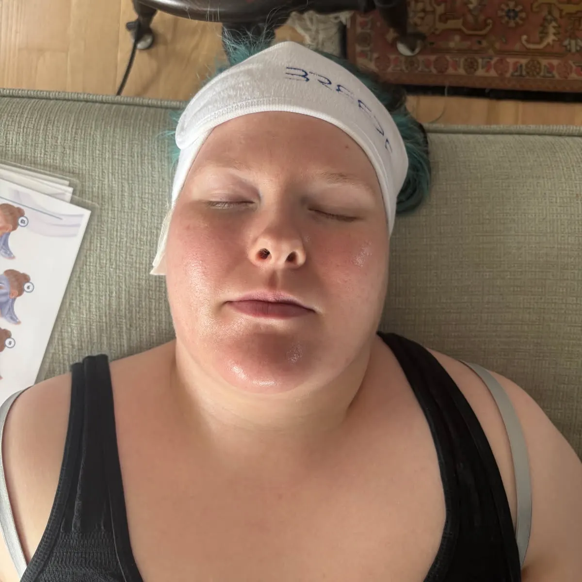 Tiana preparing a Breeze treatment during a mobile appointment